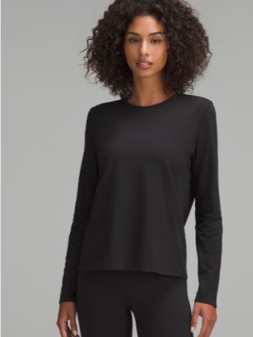 Lululemon Women’s Organic Cotton Crew Neck Long-Sleeve Top - Black M